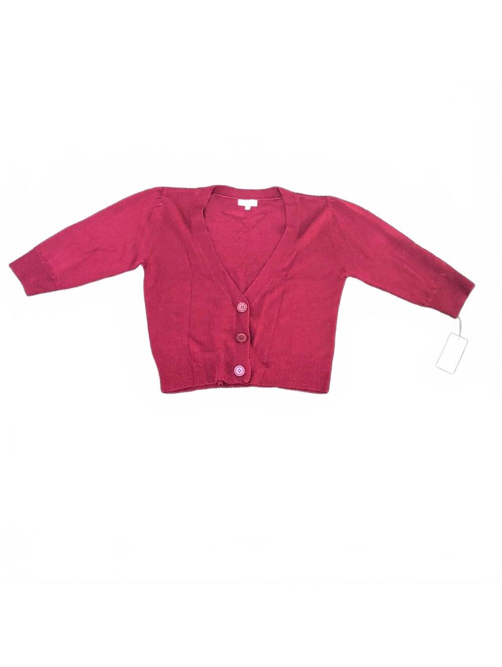 Currants Red Cropped Cardigan Sweater Size L